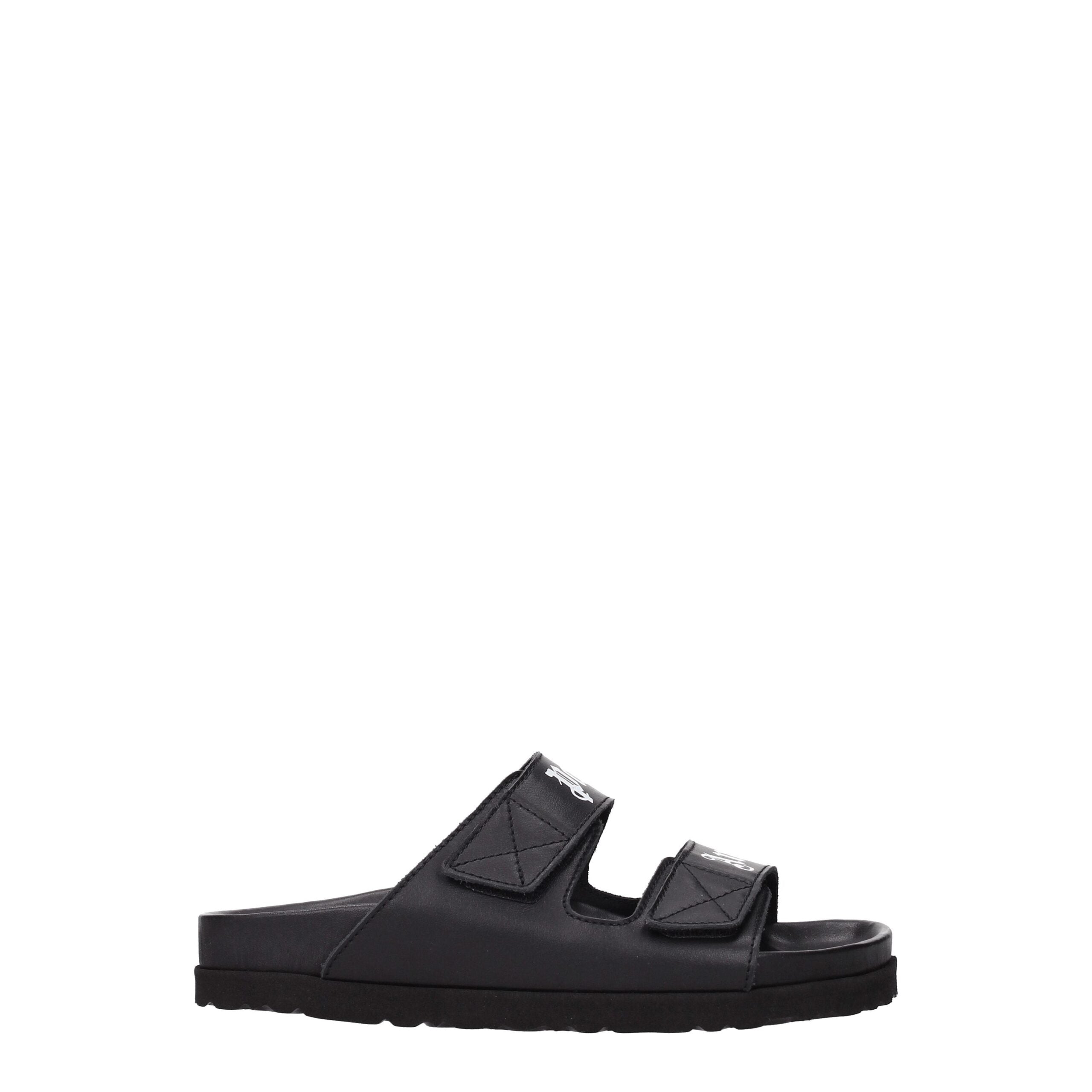 Palm Angels Black Leather Slipper